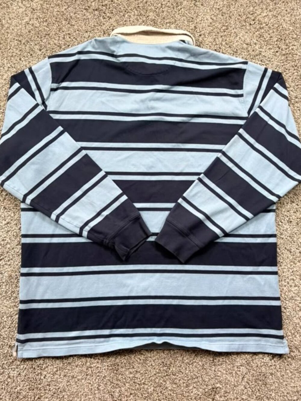 Brooks Brothers Rugby Shirt XXL Blue Stripe Long Sleeve Golden Fleece - Picture 2 of 10